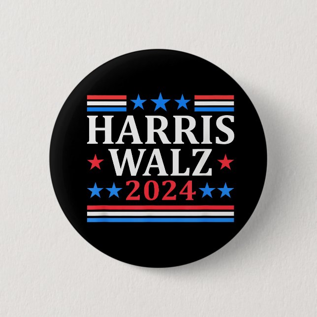 Harris Walz Waltz 2024 Button (Front)