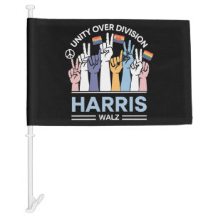 Harris Walz Waltz 2024 Unity Over Division Car Flag