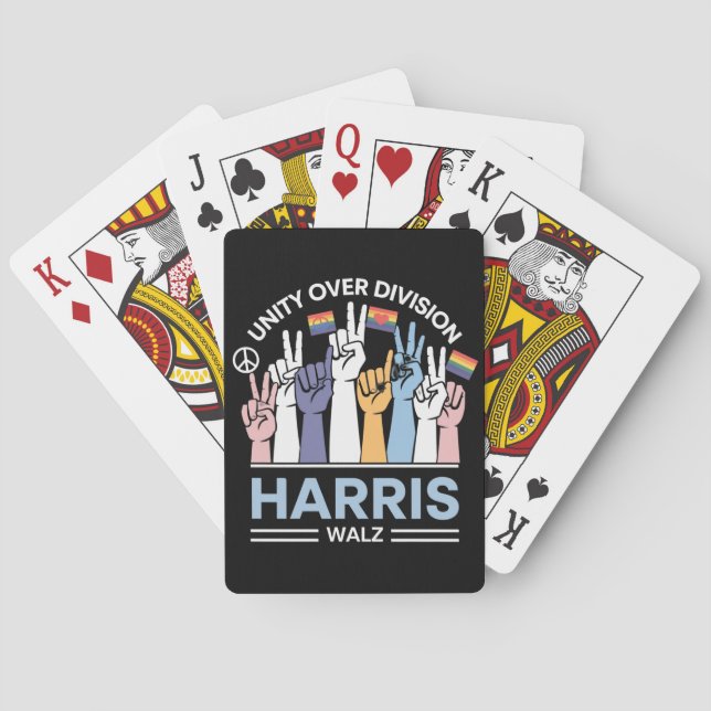 Harris Walz Waltz 2024 Unity Over Division Poker Cards (Back)