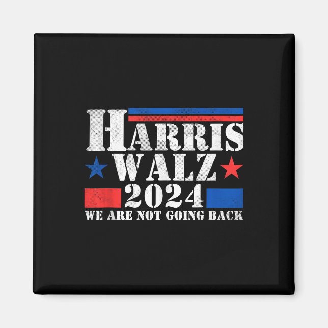 Harris Walz Waltz 2024 We Are Not Going Back Tank  Magnet (Front)