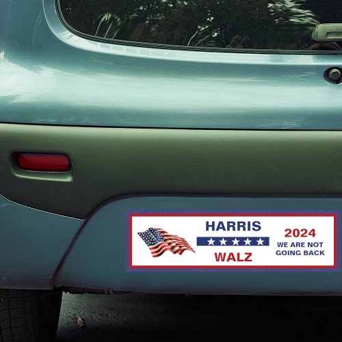 Harris Walz Were Not Going Back Car Magnet