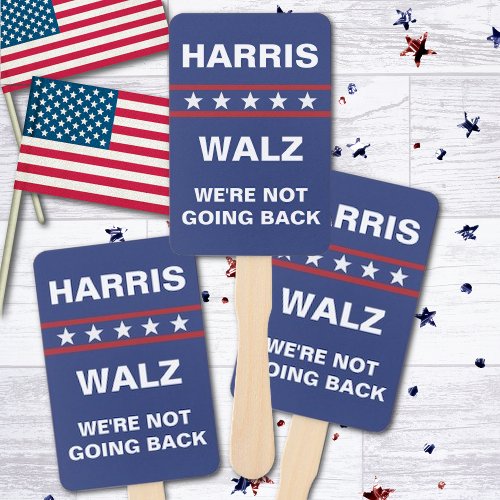 Harris Walz Were Not Going Back Rally Hand Fan