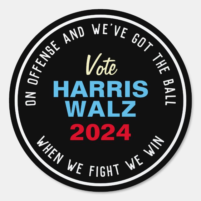 Harris Walz When We Fight We Win Yard Sign (Front)