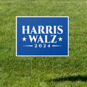 Harris Walz yard sign 2024 election campaign
