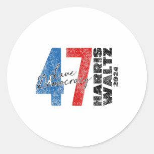 Harris Wheimer 2024 Save Democracy 2024 Election F Classic Round Sticker