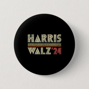 Harris Wheimer 24 Vintage Retro Stripes Fun 2024 Button