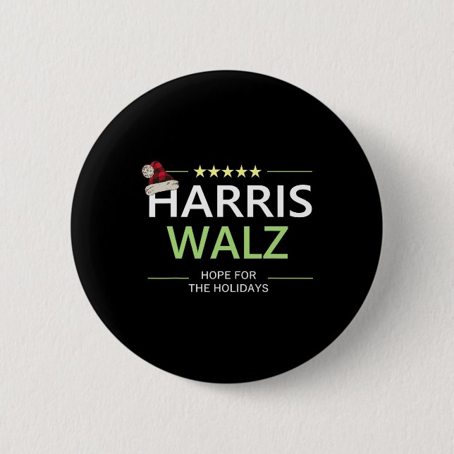 Harris Wheimer Christmas Hope For The Holidays Dem Button (Front)