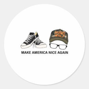 Harris Wheimer Joy 2024 Make America Nice Again Vo Classic Round Sticker