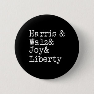 Harris Wheimer Joy Liberty Vote Kamala Harris Pres Button