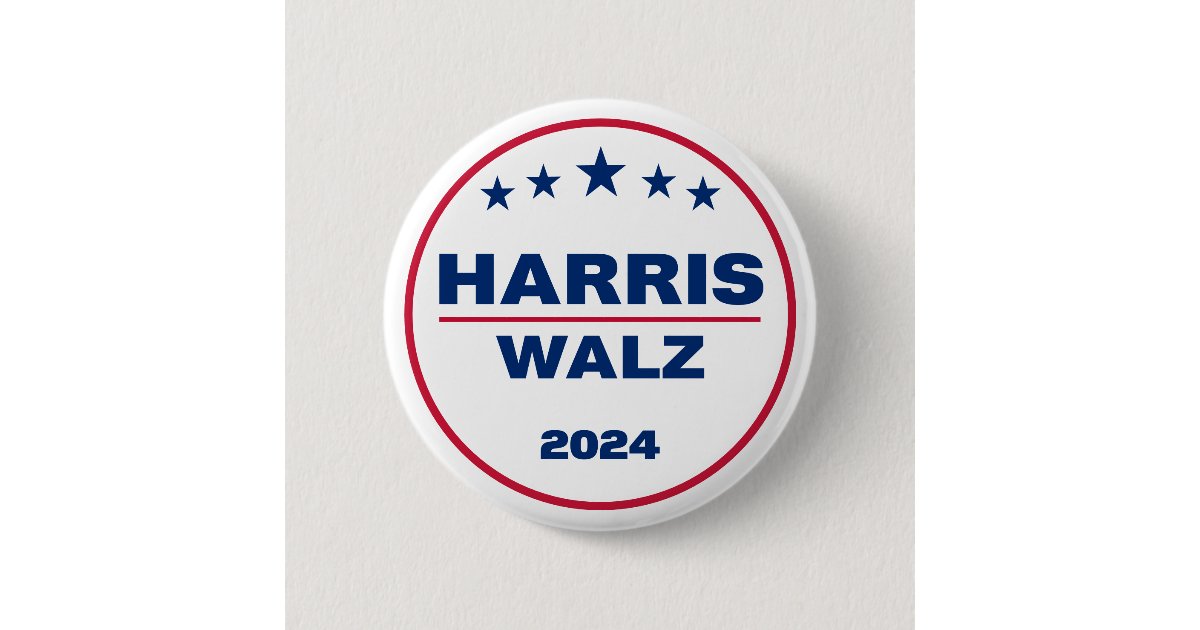 Harris Wlaz 2024 Kamala Harris Tim Walz Election Button | Zazzle