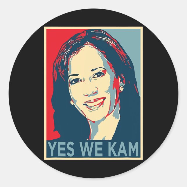 Harris Yes We Kam 2024 Election Political Campaign Classic Round Sticker (Front)