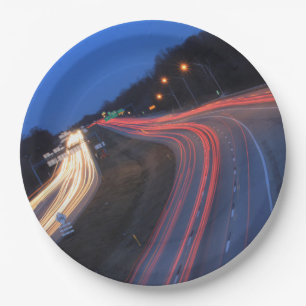 Harrisburg Pennsylvania I-81 Light Trails at Dusk Paper Plates