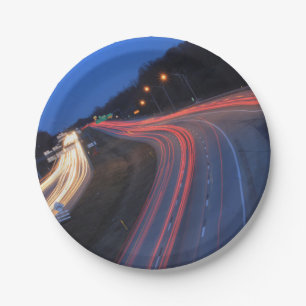 Harrisburg Pennsylvania I-81 Light Trails at Dusk Paper Plates