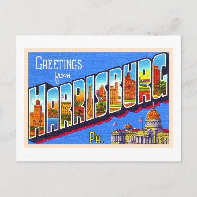 Harrisburg Pennsylvania PA Large Letter Postcard (Front)