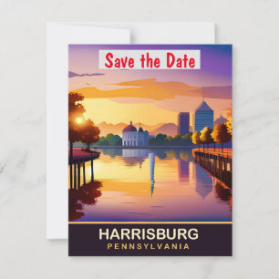 Harrisburg Pennsylvania River Wedding Invitation