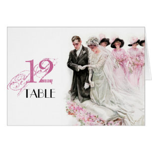 Harrison Fisher: Wedding Table Place Number Card