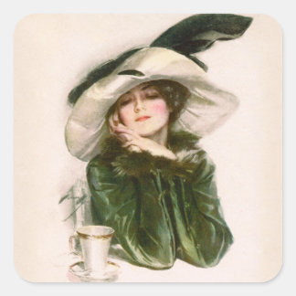 Harrison Fisher's "Contentment" Sticker