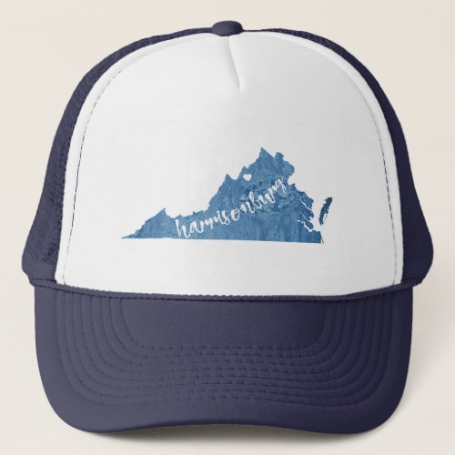 Harrisonburg Virginia Wood Grain Trucker Hat
