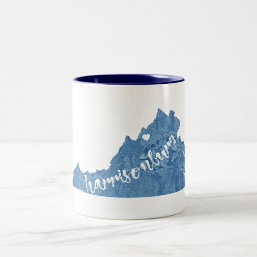 Harrisonburg Virginia Wood Grain Two_Tone Coffee Mug