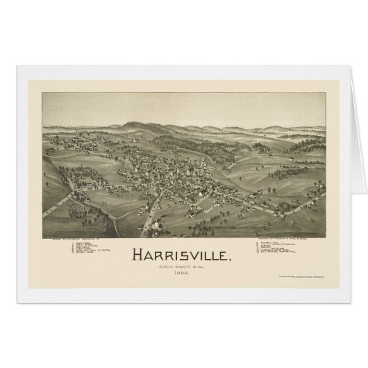 Harrisville, WV Panoramic Map - 1899 Cards (Front Horizontal)