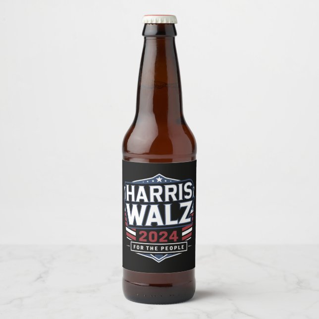 HarrisWaltz 2024 Shirt KamalaHarris TimWaltz 2024 Beer Bottle Label (Front)