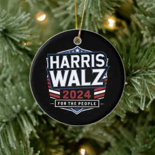 HarrisWaltz 2024 Shirt KamalaHarris TimWaltz 2024 Ceramic Ornament