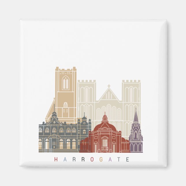 Harrogate skyline poster magnet (Front)