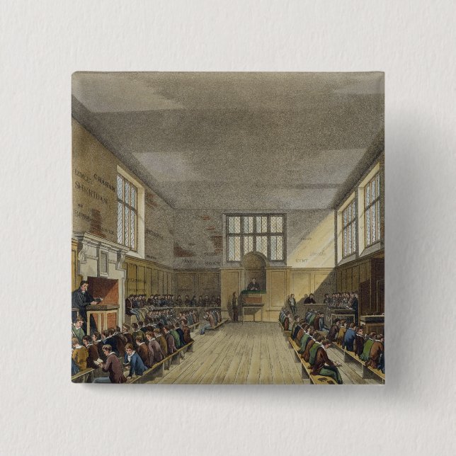 Harrow School Room from 'History of Harrow School' Pinback Button (Front)