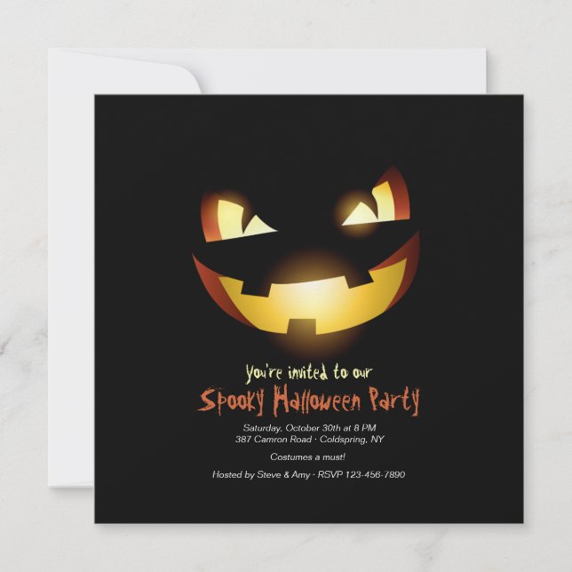 Harrowing Pumpkin Halloween Invitation (Front)