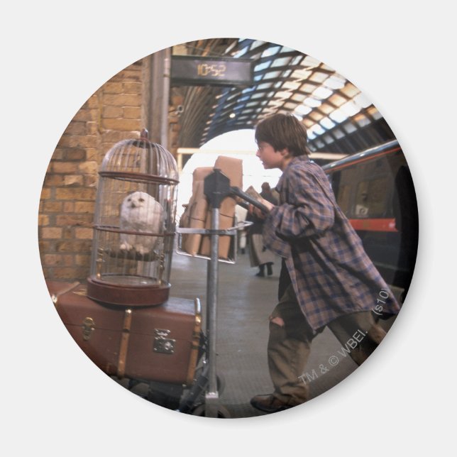 Harry and Hedwig PLATFORM 9 3/4™ Magnet (Front)