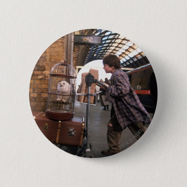 Harry and Hedwig PLATFORM 9 3/4™ Pinback Button (Front)