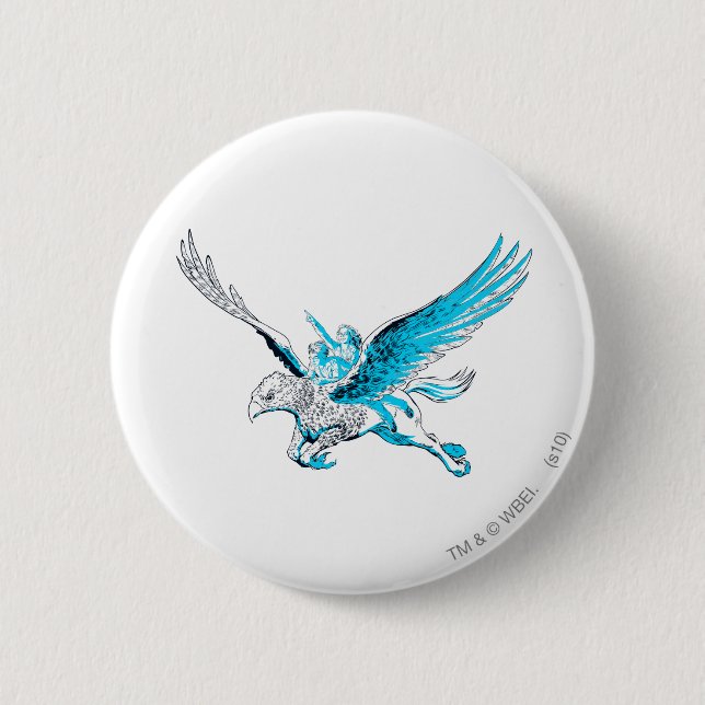 Harry and Hermione on a Hippogriff Pinback Button (Front)