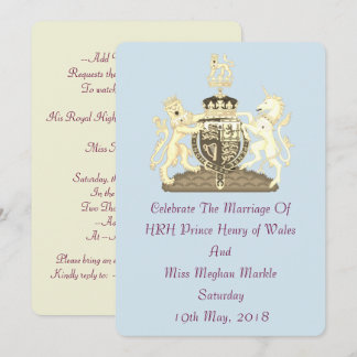 Harry and Meghan Posh Royal Wedding Invitation