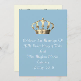 Harry and Meghan Royal Crown Custom Invitation