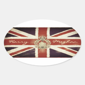 Harry and Meghan Royal Wedding Oval Sticker