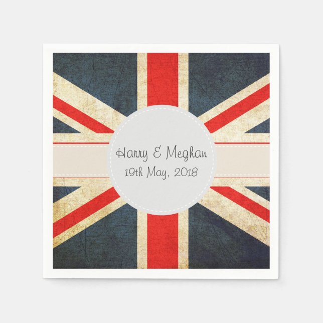 Harry and Meghan Royal Wedding Paper Napins Napkins (Front)