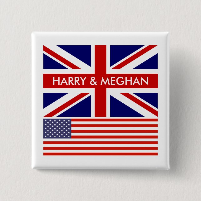 Harry and Meghan royal wedding party celebration Button (Front)