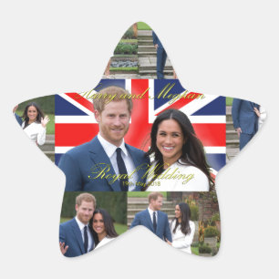 Harry and Meghan Royal Wedding Pro Photo Montage Star Sticker