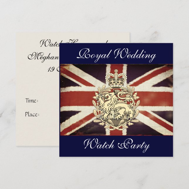 Harry and Meghan Watch Party Invitation (Front/Back)