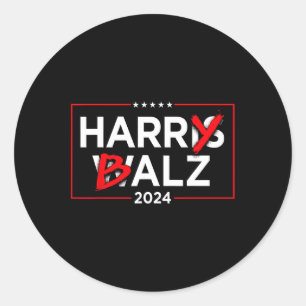 Harry B Kamala Harris And Tim W 2024 Classic Round Sticker