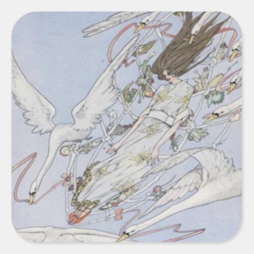 Harry Clarke Wild Swans Square Sticker