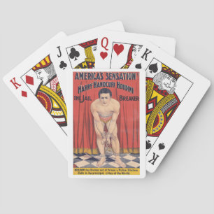 Harry Handcuff Houdini, the jail breaker 1900 Poker Cards