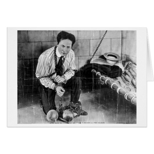 Harry Houdini About to Escape from Prison Cards (Front Horizontal)