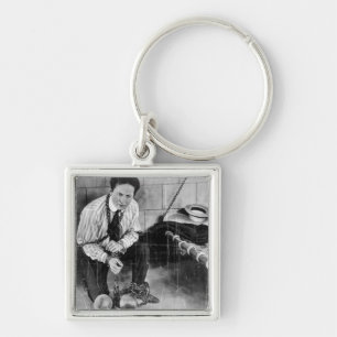 Harry Houdini About to Escape from Prison Keychain