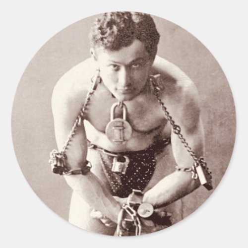 Harry Houdini c1899 Classic Round Sticker