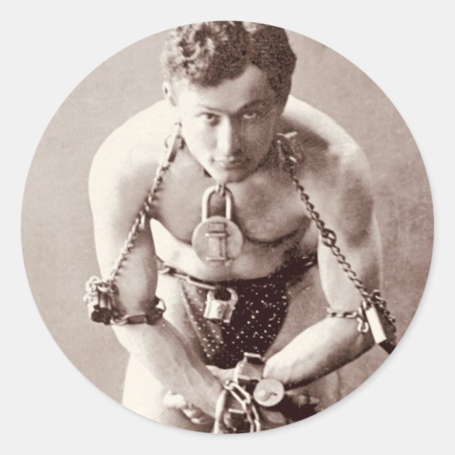 Harry Houdini (c.1899) Classic Round Sticker (Front)