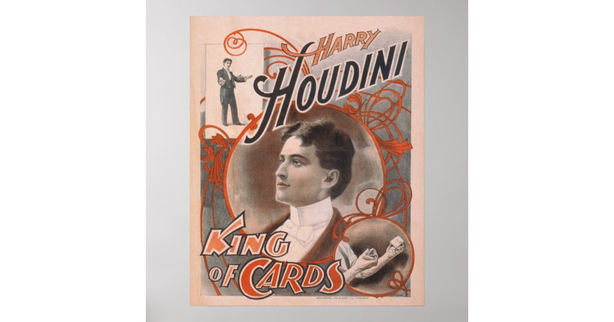 Harry Houdini Escape Artist Magician Poster Print Zazzle Com Choose from thousands of designs or create your own today! zazzle