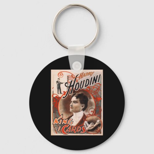 Harry Houdini King Of Cards Keychain