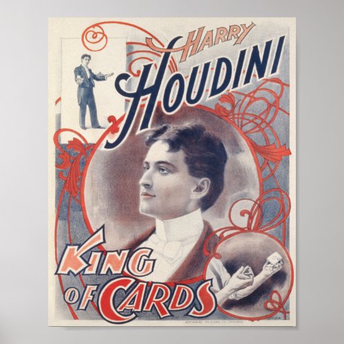 Harry Houdini King of Cards Poster