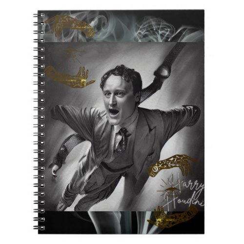 Harry Houdini Notebook Portrait Art Pop Art